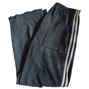 Golds Gym Sweatpants Men's Medium Gray Striped Athletic Lounge Pants